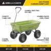 Gorilla Carts 600 Pound Capacity Heavy Duty Poly Yard Garden Steel Quick Dump Utility Wheelbarrow Wagon Trolley Cart With Straight Pull Handle, Green