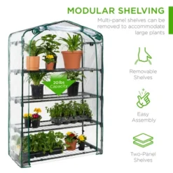 Best Choice Products 40in Wide 4-Tier Mini Greenhouse, Portable Indoor Outdoor Arboretum For Yard W/ Steel Shelves -Home Improvement Store GUEST 03c5e343 eadc 46c7 88d2 8e33ab29a742
