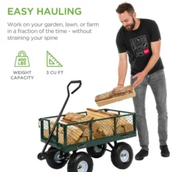 Best Choice Products Heavy-Duty Steel Garden Wagon Lawn Utility Cart W/ 400lb Capacity, Removable Sides, Handle -Home Improvement Store GUEST 0400022b 2bba 443a a8c5 a184597e4c3b