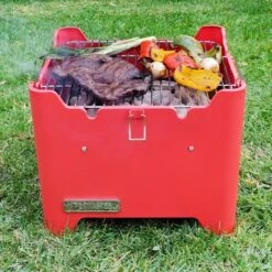 Permasteel Square Portable Charcoal Grill PG-40C10-RD - Red -Home Improvement Store GUEST 05816a1f 768d 442e 80fb 7fb66e540029