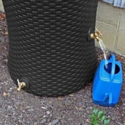 Good Ideas Impressions 50 Gallon Nantucket Outdoor Home Rain Barrel Water Storage Collector With Garden Planter And Brass Spigot, Black -Home Improvement Store GUEST 086b5aed def6 492e a851 eeeae22e14bb