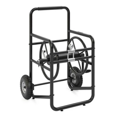 Suncast Professional Portable 200 Foot Powder-Coated Steel Hose Reel Cart With Wheels For Landscaping, Yard, Garden, & Utility Use, Black (2 Pack) 4 Suncast Professional Portable 200 Foot Powder-Coated Steel Hose Reel Cart With Wheels For Landscaping, Yard, Garden, & Utility Use, Black (2 Pack) - Image 2