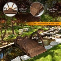 Costway 3.3FT Garden Bridge Classic Arc Wooden Bridge Decorative Garden Landscape -Home Improvement Store GUEST 0e4b6470 f30a 4af9 bb36 ffee540b5f36