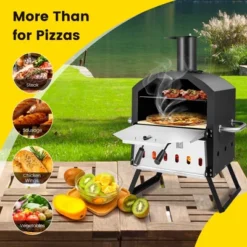 Costway 2-Layer Pizza Oven Wood Fired Pizza Grill Outside Pizza Maker With Waterproof Cover -Home Improvement Store GUEST 11447bcf bf36 41f3 be05 7e843e281aac