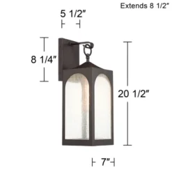 Possini Euro Design Tyne Modern Outdoor Wall Light Fixture Bronze 20 1/2" Seedy Glass For Post Exterior Barn Deck House Porch Yard Posts Patio Home -Home Improvement Store GUEST 12839ca8 a9a2 4513 bec8 5cd2eb36f7a2