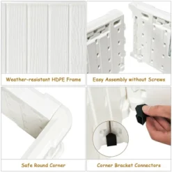 Costway 4 Pcs 48.5'' Raised Garden Bed Square Plant Box Planter Flower Vegetable White -Home Improvement Store GUEST 1586d23f dd6f 4fe3 858e 7d0d8e54f29f