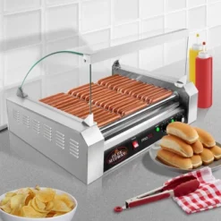 Olde Midway Electric Hot Dog Roller Grill Machine With Glass Cover, Commercial Grade -Home Improvement Store GUEST 15c1d602 7fa7 4081 bbde 121450c99677
