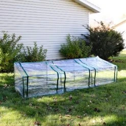 Sunnydaze Decor Sunnydaze Outdoor Portable Slanted Top Plant Shelter Mini Cloche Greenhouse With Zipper Doors - Clear -Home Improvement Store GUEST 167877ed 4a69 446b b207 86e9ed75512c