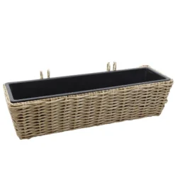 Sunnydaze Decor Sunnydaze Hanging Rectangle Polyrattan Rail Planter With Plastic Liner - 23.5" W X 7.5" D X 6.5" H -Home Improvement Store GUEST 169c8ae1 d5a7 4ad4 aee8 94819d1ce1f5
