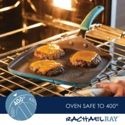 Rachael Ray Cook + Create Aluminum Nonstick Square Stovetop Griddle Pan 11" Agave Blue -Home Improvement Store GUEST 1a2c4a09 c0eb 426d 81e2 1d94612786f9