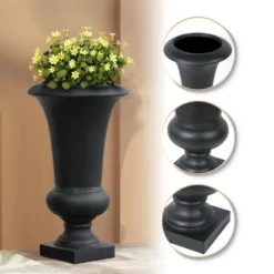 LuxenHome 22.75" H Slim MgO Urn Planter Black -Home Improvement Store GUEST 1b7743cd 5584 4346 9054 c3bea2f23845