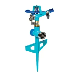 Aqua Joe AJ-ISSS Indestructible Zinc Impulse 360 Degree Sprinkler | Waters Up To 1390 Sq Ft | Customizable Coverage