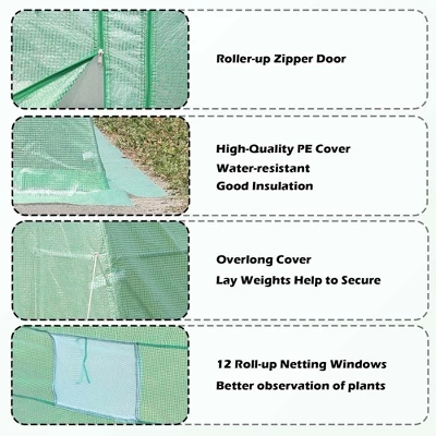 Aoodor Large Walk-in Green House With Zippered Screen Doors 10 Aoodor Large Walk-in Green House With Zippered Screen Doors - Image 8