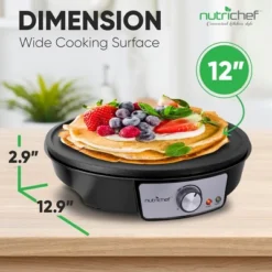 NutriChef Electric Crepe Maker / Griddle, Hot Plate Cooktop