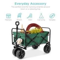 Best Choice Products 36in Folding Multipurpose Indoor Outdoor Utility Cart W/ Swivel Wheels, Adjustable Handle - Green -Home Improvement Store GUEST 20fe37ed 0943 46a5 a722 9e0e136a3685
