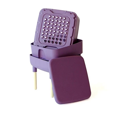 FCMP Outdoor Essential Living 6 Gallon UV Protected Plastic Worm Composter Bin Storage Container Box With 2 Trays For Garden And Home, Plum 4 FCMP Outdoor Essential Living 6 Gallon UV Protected Plastic Worm Composter Bin Storage Container Box With 2 Trays For Garden And Home, Plum - Image 2