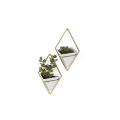 Set Of 2 Trigg Wall Display Planters White/Brass - Umbra -Home Improvement Store GUEST 25ceaf7a 938b 4a33 bbcf f00091a4dfa1