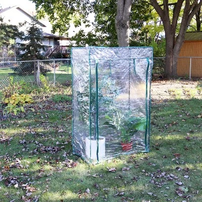 Sunnydaze Decor Sunnydaze Outdoor Deluxe Portable Large Potted Plant And Starter Tomato Plant Greenhouse With Roll-Up Door - Clear 9 Sunnydaze Decor Sunnydaze Outdoor Deluxe Portable Large Potted Plant And Starter Tomato Plant Greenhouse With Roll-Up Door - Clear - Image 7