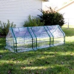 Sunnydaze Decor Sunnydaze Outdoor Portable Slanted Top Plant Shelter Mini Cloche Greenhouse With Zipper Doors - 36" - Clear -Home Improvement Store GUEST 27e835cf e6b7 4a9f b509 c682a120337b