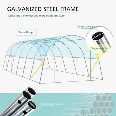 Aoodor Large Walk-in Green House With Zippered Screen Doors 6 Aoodor Large Walk-in Green House With Zippered Screen Doors - Image 4