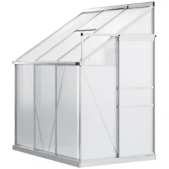 Outsunny 6' X 4' Aluminum Lean-to Greenhouse Polycarbonate Walk-in Garden Greenhouse With Adjustable Roof Vent, Rain Gutter And Sliding Door 9 Outsunny 6' X 4' Aluminum Lean-to Greenhouse Polycarbonate Walk-in Garden Greenhouse With Adjustable Roof Vent, Rain Gutter And Sliding Door -Home Improvement Store GUEST 29b68d6a 1cb4 4c82 a10c 0d820fca8210