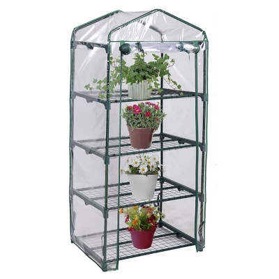 Costway Portable Mini Walk In Outdoor 4 Shelves Greenhouse 7 Costway Portable Mini Walk In Outdoor 4 Shelves Greenhouse - Image 5