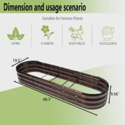 LuxenHome 5.5-Ft Oval Brown Metal Raised Garden Bed Planter -Home Improvement Store GUEST 313d6be4 ecd1 4d3b a240 ed101528626a