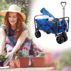 Nature Spring All-Terrain Heavy-Duty Collapsible Utility Wagon With Telescopic Handle -Home Improvement Store GUEST 348e62e5 66b5 44d7 9efc 341546f01af2