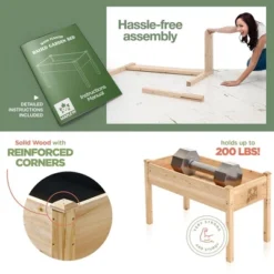 Raised Garden Bed - Elevated Wood Planter Box With Bed Liner - Planter Box With Legs For Flowers, Herbs - 200lb Capacity - 48x26.5x30 Maple99 -Home Improvement Store GUEST 34a6ed6d de03 4d04 9210 7017c73457a1