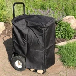 Sunnydaze Decor Sunnydaze Outdoor Firewood Log Rack Cart Carrier With Heavy-Duty Weather-Resistant Polyester Cover - Black -Home Improvement Store GUEST 35c90c66 90e4 4235 a8a9 a3cfabfe6650