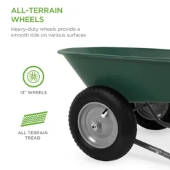 Best Choice Products Dual-Wheel Home Wheelbarrow Yard Garden Cart For Lawn, Construction - Green -Home Improvement Store GUEST 39f6c1f8 7856 4406 945f fe186180c519