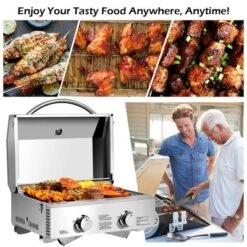 Costway 2 Burner Portable BBQ Table Top Propane Gas Grill Stainless Steel -Home Improvement Store GUEST 3b330895 16ab 46d4 ab98 23c59a0cc037