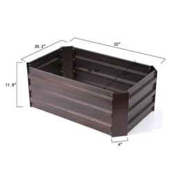 LuxenHome Brown Metal 32" X 20.2" Rectangular Garden Bed 13 LuxenHome Brown Metal 32" X 20.2" Rectangular Garden Bed -Home Improvement Store GUEST 3bf1595f e60f 472b b2ab e584072ebbf3