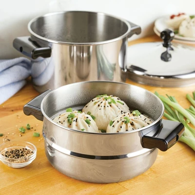 Farberware Classic Series 3qt Stainless Steel Stack 'n' Steam Sauce Pot With Steamer Set Silver 6 Farberware Classic Series 3qt Stainless Steel Stack 'n' Steam Sauce Pot With Steamer Set Silver - Image 4