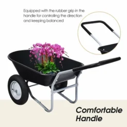Costway 2 Tire Wheelbarrow Cart Heavy-duty Dolly Utility Cart Black -Home Improvement Store GUEST 3d03fb78 b320 4257 a16c da60f8219ed8