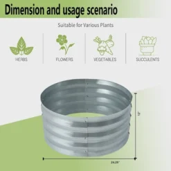 LuxenHome 2ft Round Galvanized Metal Raised Garden Bed Planter 25 LuxenHome 2ft Round Galvanized Metal Raised Garden Bed Planter -Home Improvement Store GUEST 3d46593c c467 4bb5 9997 da57882cb34c