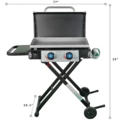 Razor Griddle GGC2030M 25 Inch Outdoor 2 Burner Portable LP Propane Gas Grill Griddle With Top Cover, Wheels, & Storage Shelf For BBQ Cooking, Black -Home Improvement Store GUEST 3e58bd0c 05c9 450d 97f9 c761548f33c8