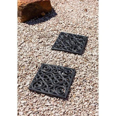 BirdRock Home Rubber Stepping Stone Tiles - 12 X 12" - Set Of 3 - Black 7 BirdRock Home Rubber Stepping Stone Tiles - 12 X 12" - Set Of 3 - Black - Image 5
