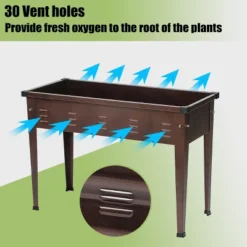 LuxenHome 39.57" W Brown Metal Rectangular Raised Garden Planter 19 LuxenHome 39.57" W Brown Metal Rectangular Raised Garden Planter -Home Improvement Store GUEST 3fd62da3 95d1 4542 9262 da360f703d9e