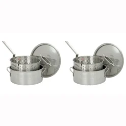 Bayou Classic Durable 10 Qt. Stainless Steel Fry Pot/Perforated Basket (2 Pack) -Home Improvement Store GUEST 411599e3 9e4f 4201 ad13 5311a4a694df