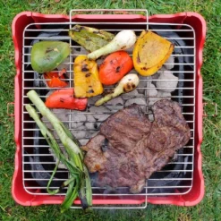 Permasteel Square Portable Charcoal Grill PG-40C10-RD - Red -Home Improvement Store GUEST 43a388fd c2e5 42e4 bccc 600c2b374633