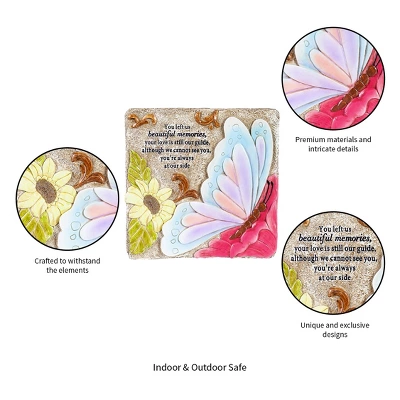 Evergreen 10" X 10" Beautiful Memories Memorial Stepping Stone, Indoor And Outdoor Decor For Home, Lawn And Garden 5 Evergreen 10" X 10" Beautiful Memories Memorial Stepping Stone, Indoor And Outdoor Decor For Home, Lawn And Garden - Image 3