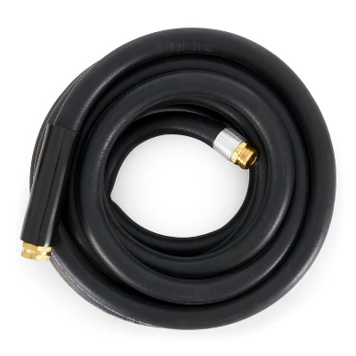 Apache 98108802 25 Foot Industrial Rubber Garden Water Hose With Heavy Duty MGHT X FGHT Brass Fittings And 1 Bend Restrictor, Black 3 Apache 98108802 25 Foot Industrial Rubber Garden Water Hose With Heavy Duty MGHT X FGHT Brass Fittings And 1 Bend Restrictor, Black