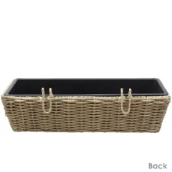 Sunnydaze Decor Sunnydaze Hanging Rectangle Polyrattan Rail Planter With Plastic Liner - 23.5" W X 7.5" D X 6.5" H -Home Improvement Store GUEST 473cc3d5 5e16 4d5a b87d 465fa0689576