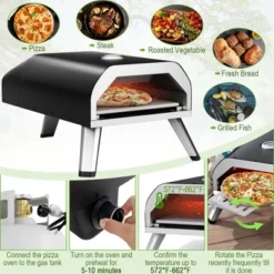 Costway Outdoor Gas Pizza Oven Portable Propane Pizza Stove With Oven Cover Pizza Stone -Home Improvement Store GUEST 4b559b39 a61f 4861 9a86 200467807130