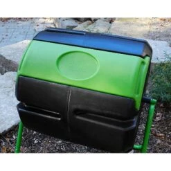 FCMP Outdoor HF-RM4000 HOTFROG 37 Gallon Plastic Single Chamber Roto Tumbling Composter Outdoor Elevated Rotating Garden Compost Bin, Black/Green -Home Improvement Store GUEST 4b622ee9 bdd6 49a3 85f5 eea9fb109856