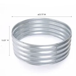 LuxenHome 24in Round Galvanized Steel Raised Garden Bed Planter -Home Improvement Store GUEST 4cda07dd fa0d 4b8e 9d16 a7017198817e