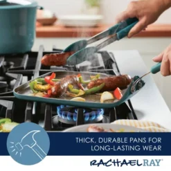 Rachael Ray Cook + Create Aluminum Nonstick Square Stovetop Griddle Pan 11" Agave Blue -Home Improvement Store GUEST 4e5c8330 cf7f 4bf0 bf7e 972683d39b44