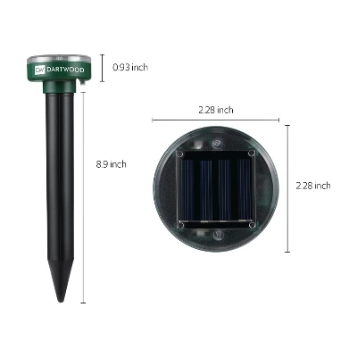 Dartwood Outdoor Solar Ultrasonic Pest And Mole Repellent For Groundhogs, Rats, Mice, Snakes In Your Gardens, Lawns And Yards (2 Pack) 5 Dartwood Outdoor Solar Ultrasonic Pest And Mole Repellent For Groundhogs, Rats, Mice, Snakes In Your Gardens, Lawns And Yards (2 Pack) - Image 3