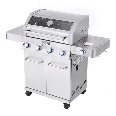 4-Burner Propane Stainless Steel Gas Grill With ClearView Lid Model 41847NG - Monument Grills 3 4-Burner Propane Stainless Steel Gas Grill With ClearView Lid Model 41847NG - Monument Grills